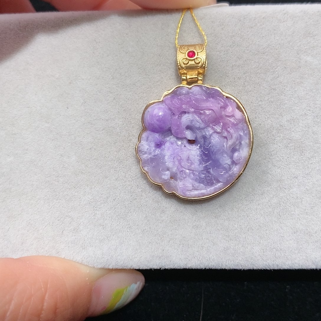 苏纪石（舒俱来）18K金镶嵌吊坠(不含链)