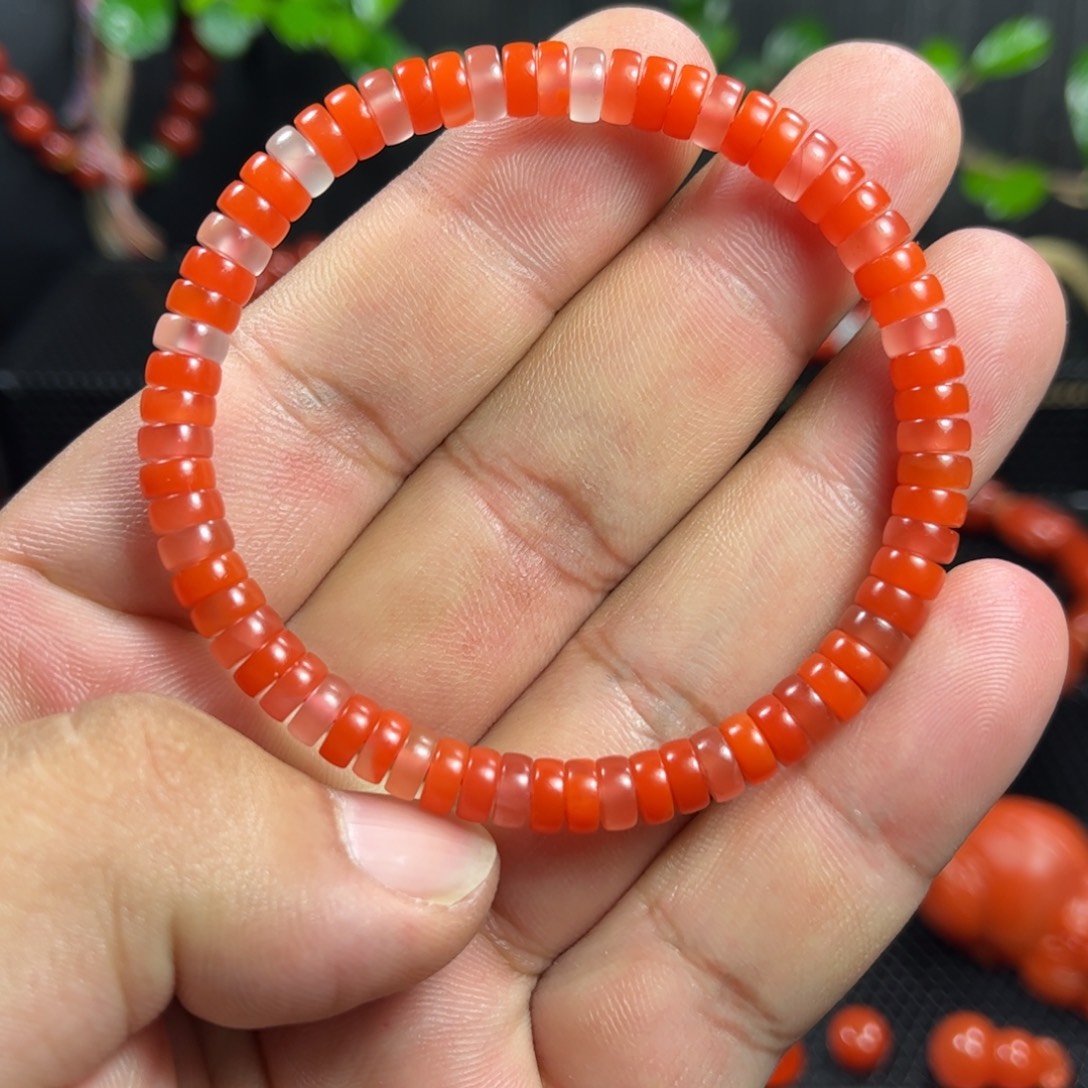 南红玛瑙未镶嵌药片单圈