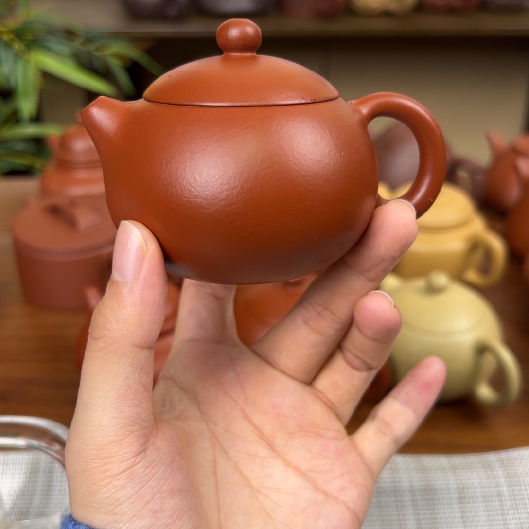 花***姐紫砂茶壶紫砂壶西施壶朱泥120cc瑕