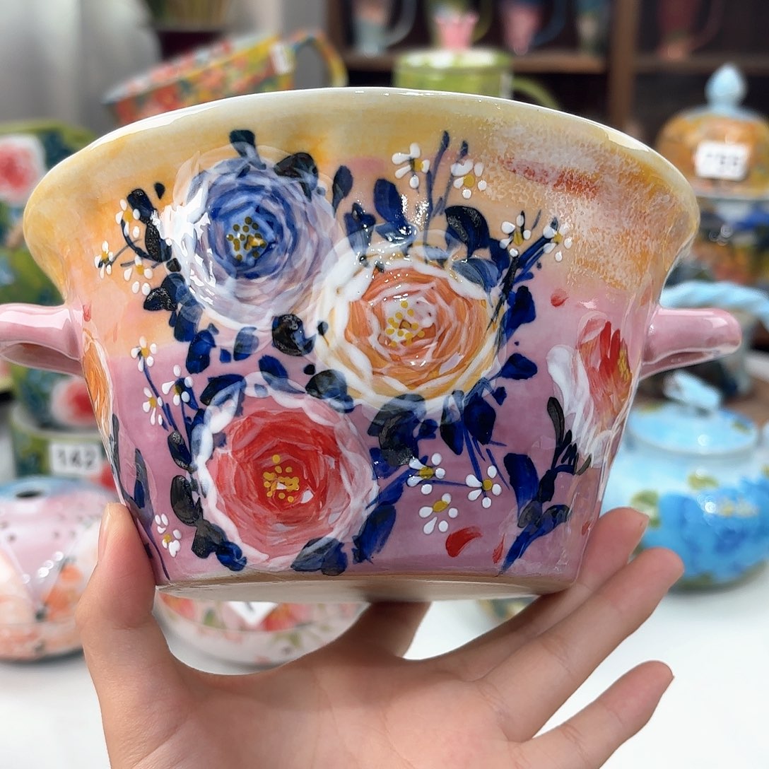 景德镇手绘高温釉下彩陶瓷茶具
