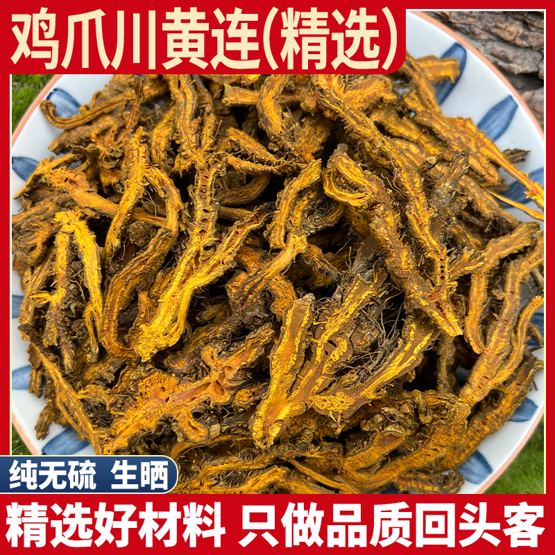正宗四川黄连选货 黄莲黄连肉桂茶泡水鸡爪莲粉阿胶汤