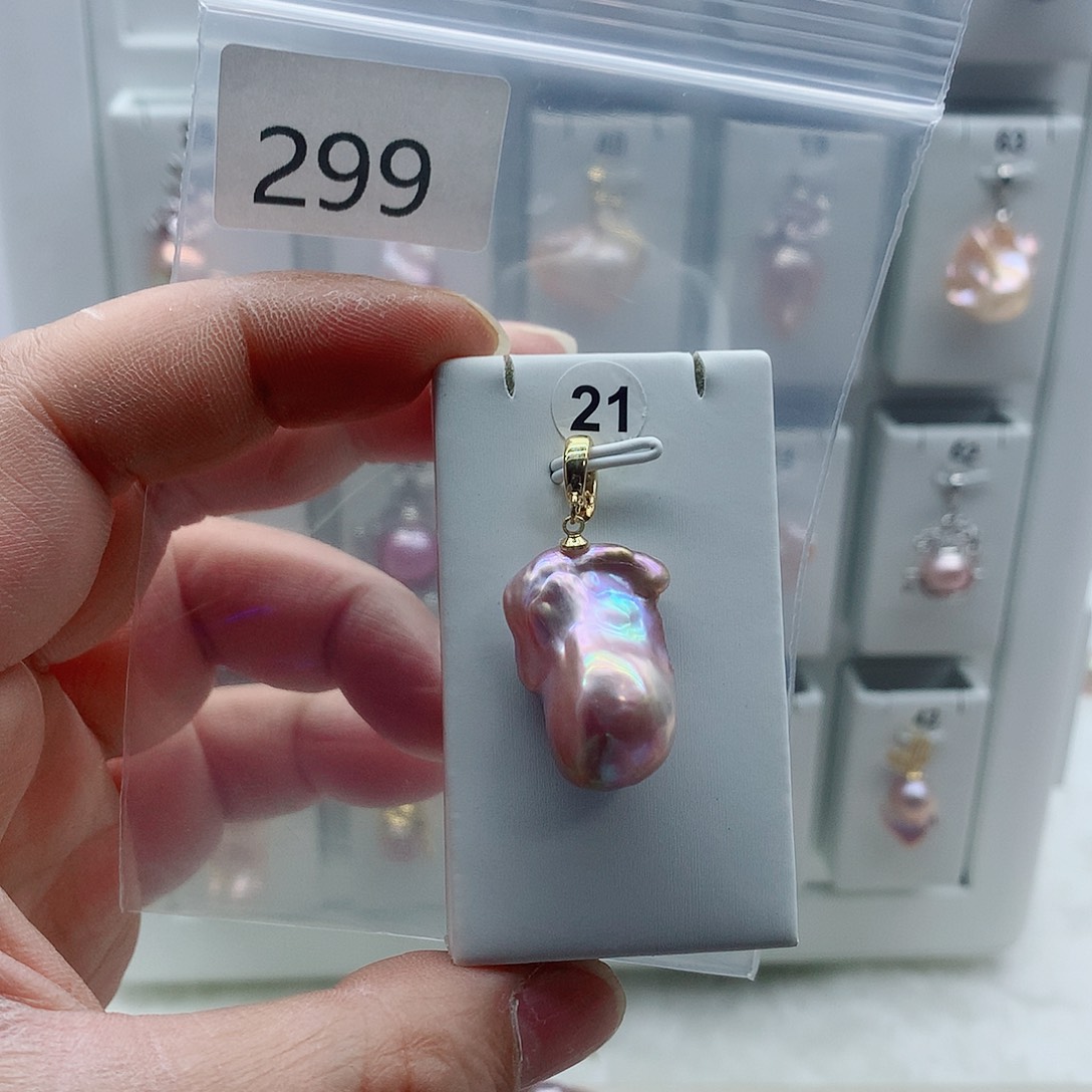 合金吊坠(不含链)淡水珍珠