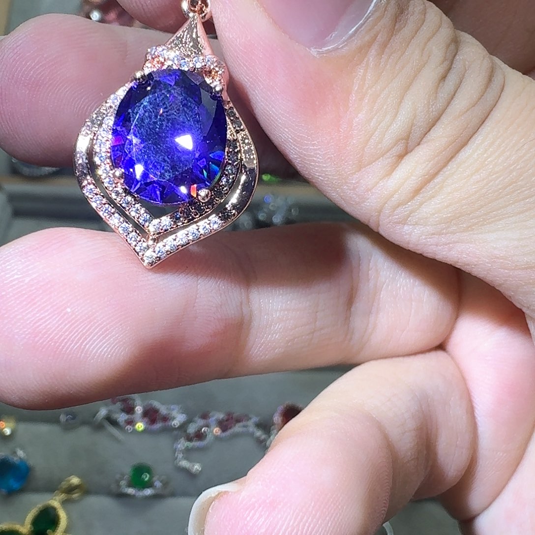 绿水晶戒指银S925镶嵌