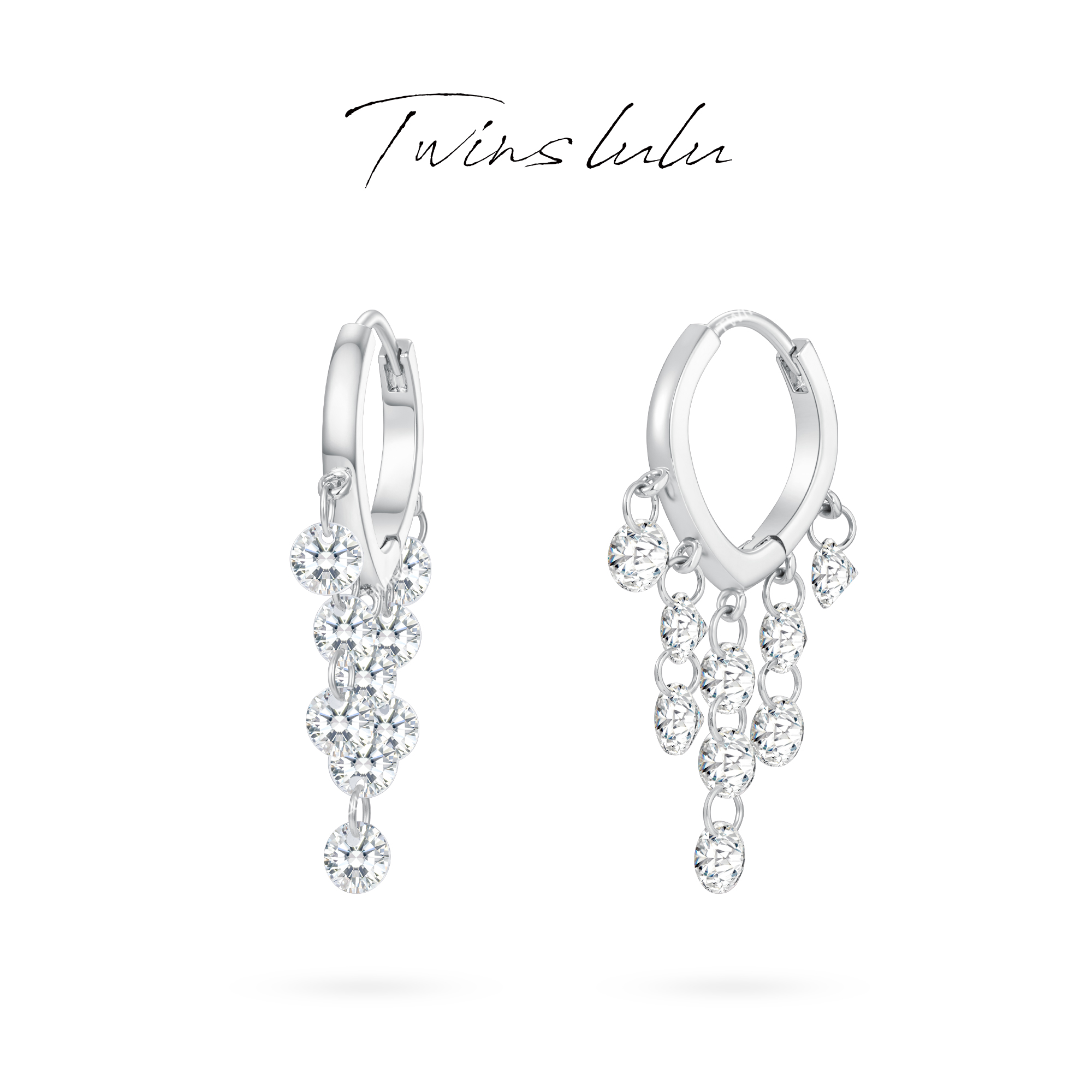 TWINS LULU 流光风 秋上新 轻奢小众高级感银色耳环TSL3145