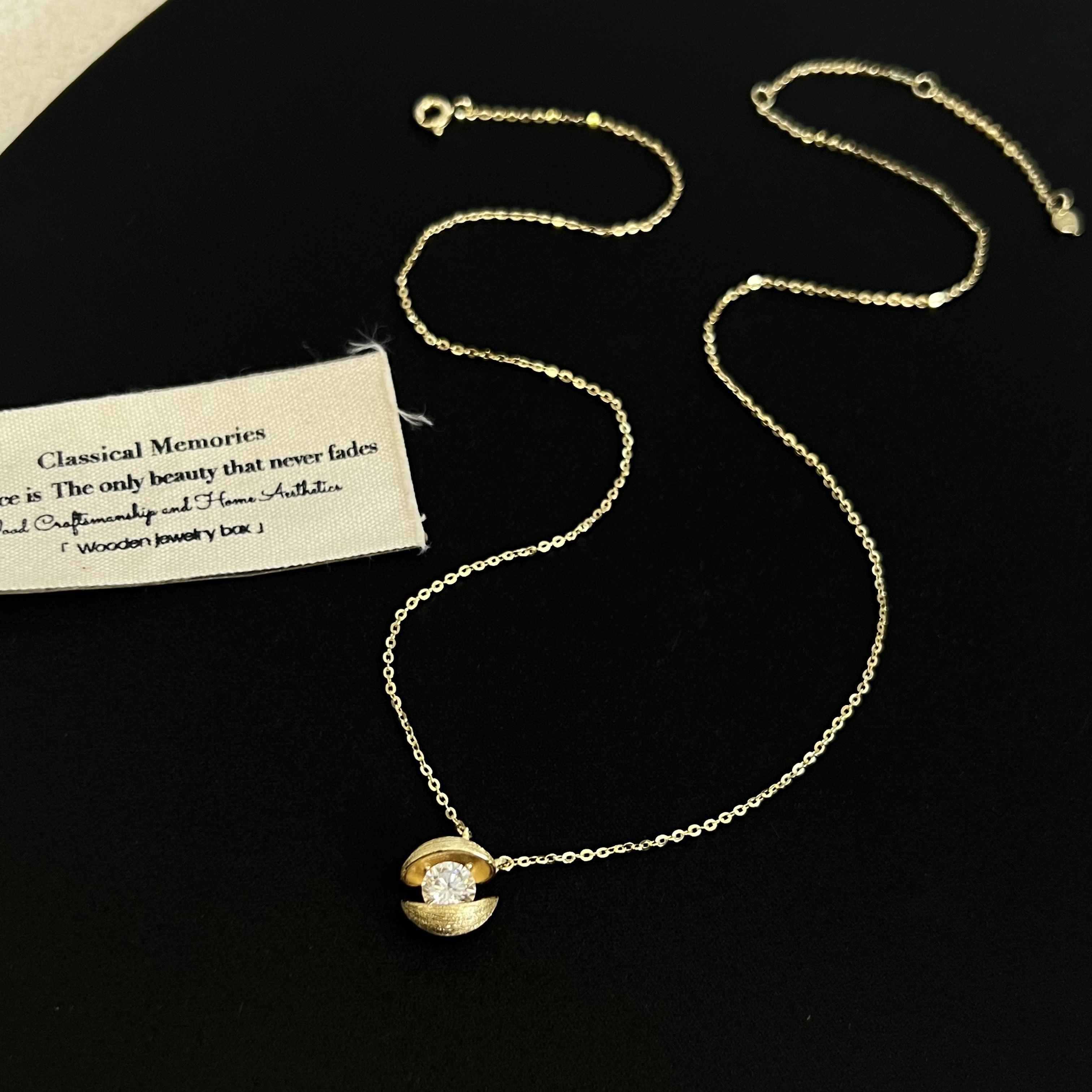 坠链均925银锆石 【贝壳珠】爆闪贝壳项链835