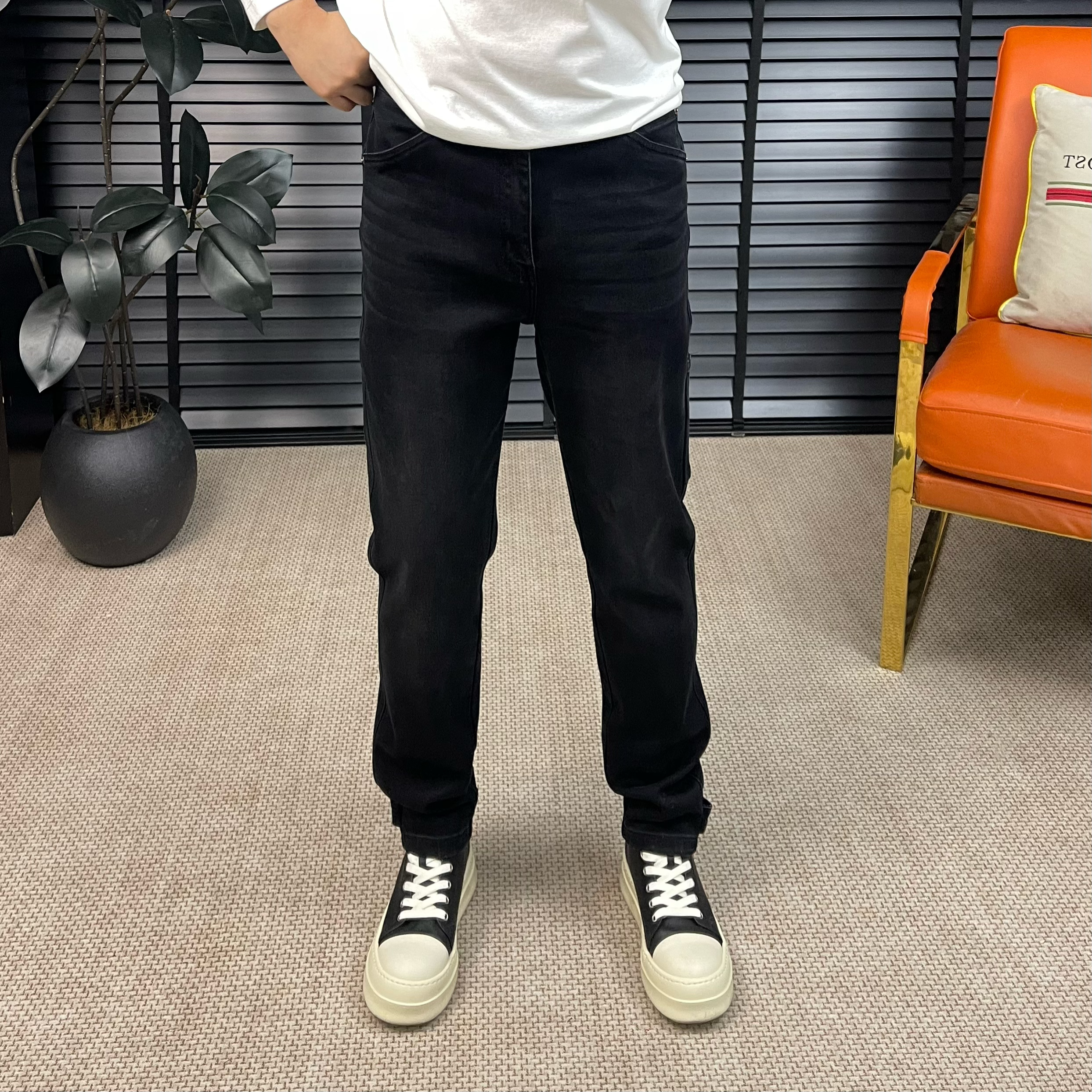 【魔术贴】早秋男士轻奢牛仔束脚魔术贴九分时尚百搭弹力牛仔裤