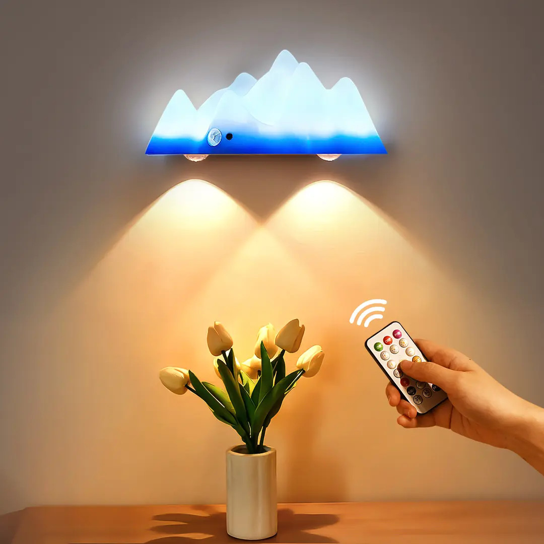 网红壁灯小山丘射灯氛围灯客厅阳台楼梯过道墙壁免布线人体感应灯