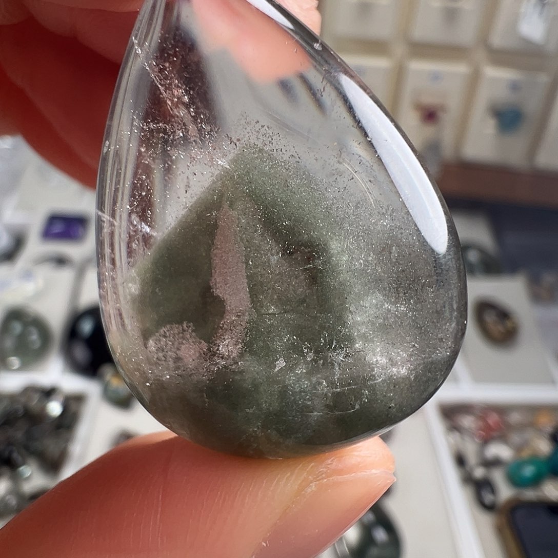 颈饰水晶银S925镶嵌天然幽灵水晶