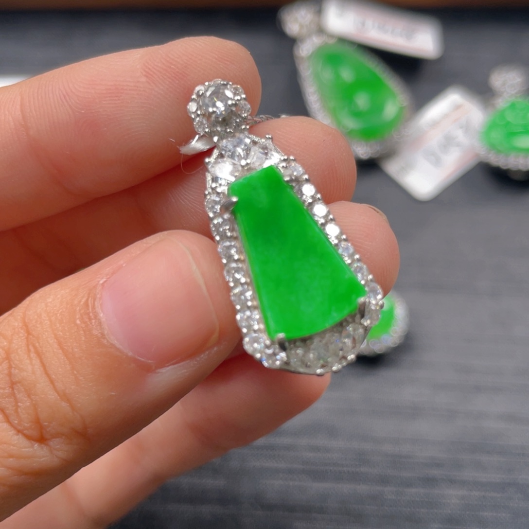 翡翠银S925镶嵌吊坠(不含链)m m m m