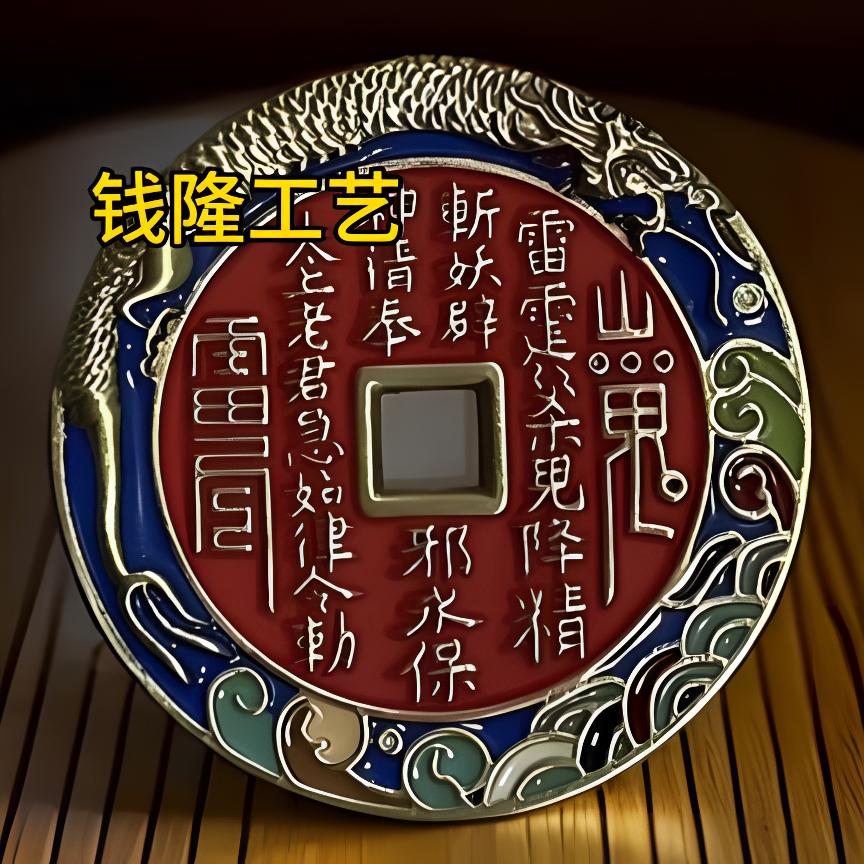 山鬼花钱龙腾四海 新技术添砂花钱 黄铜材质 直径35mm 20克左右