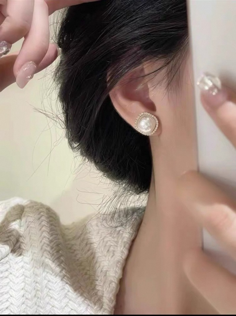925银仿珍珠耳饰 925银小香风气质轻奢法式温柔耳钉时尚百搭优雅