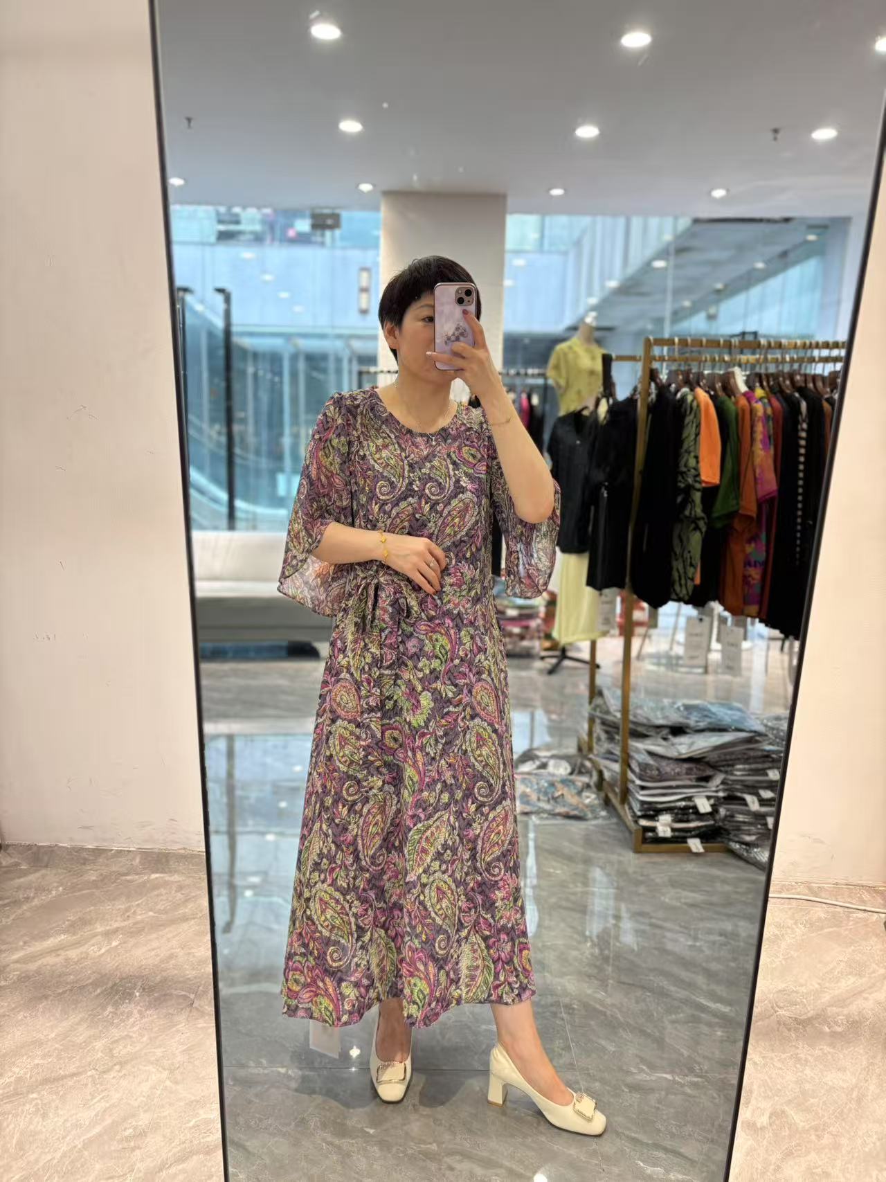 【丽丽家】夏季长款大牌范儿腰间设计显瘦连衣裙831