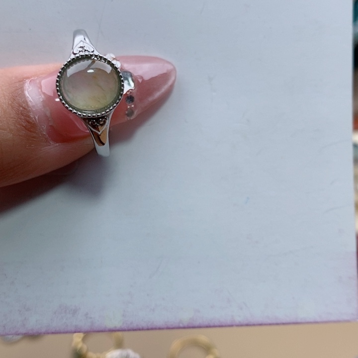 翡翠戒指银S925镶嵌11111