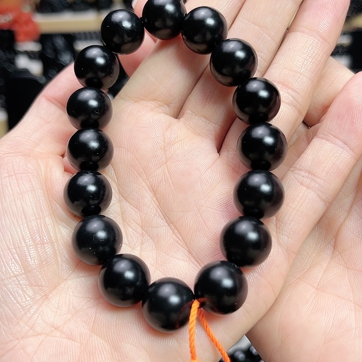 和田玉手链未镶嵌卡14圆珠珠宝级