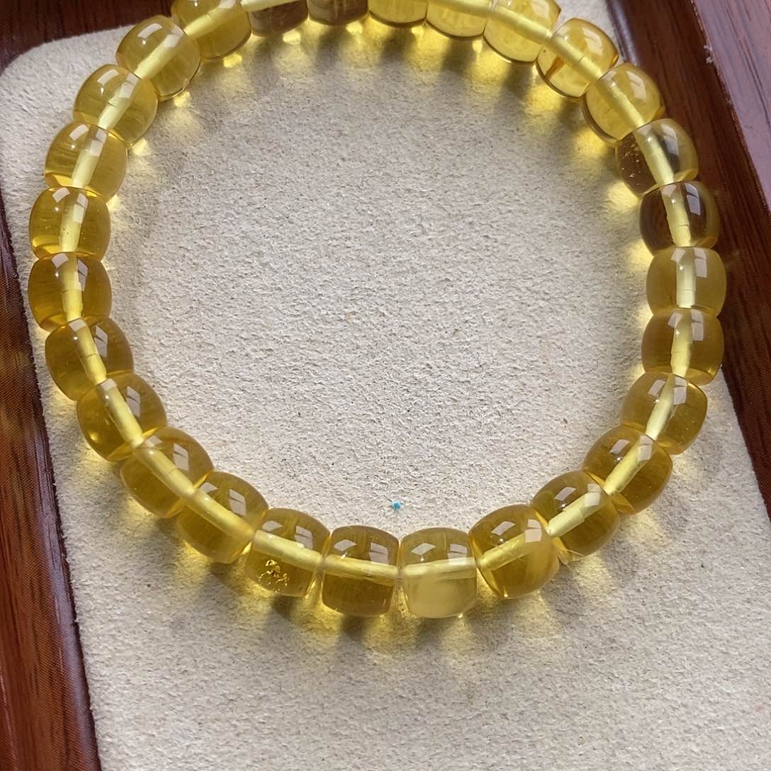 琥珀裸石未镶嵌天然原矿琥珀蜜蜡直切手串8mm