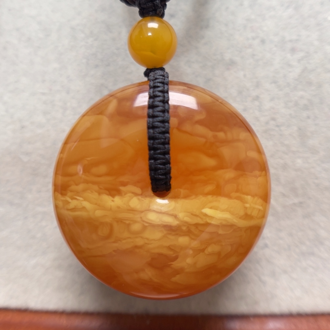 蜜蜡未镶嵌项链吊坠