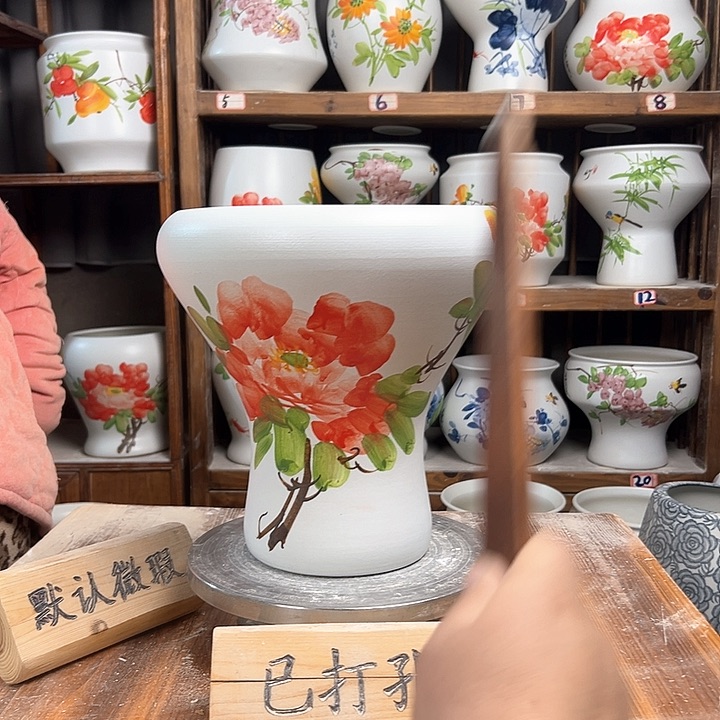 摆件火窝牡丹陶瓷陶瓷新款陶瓷
