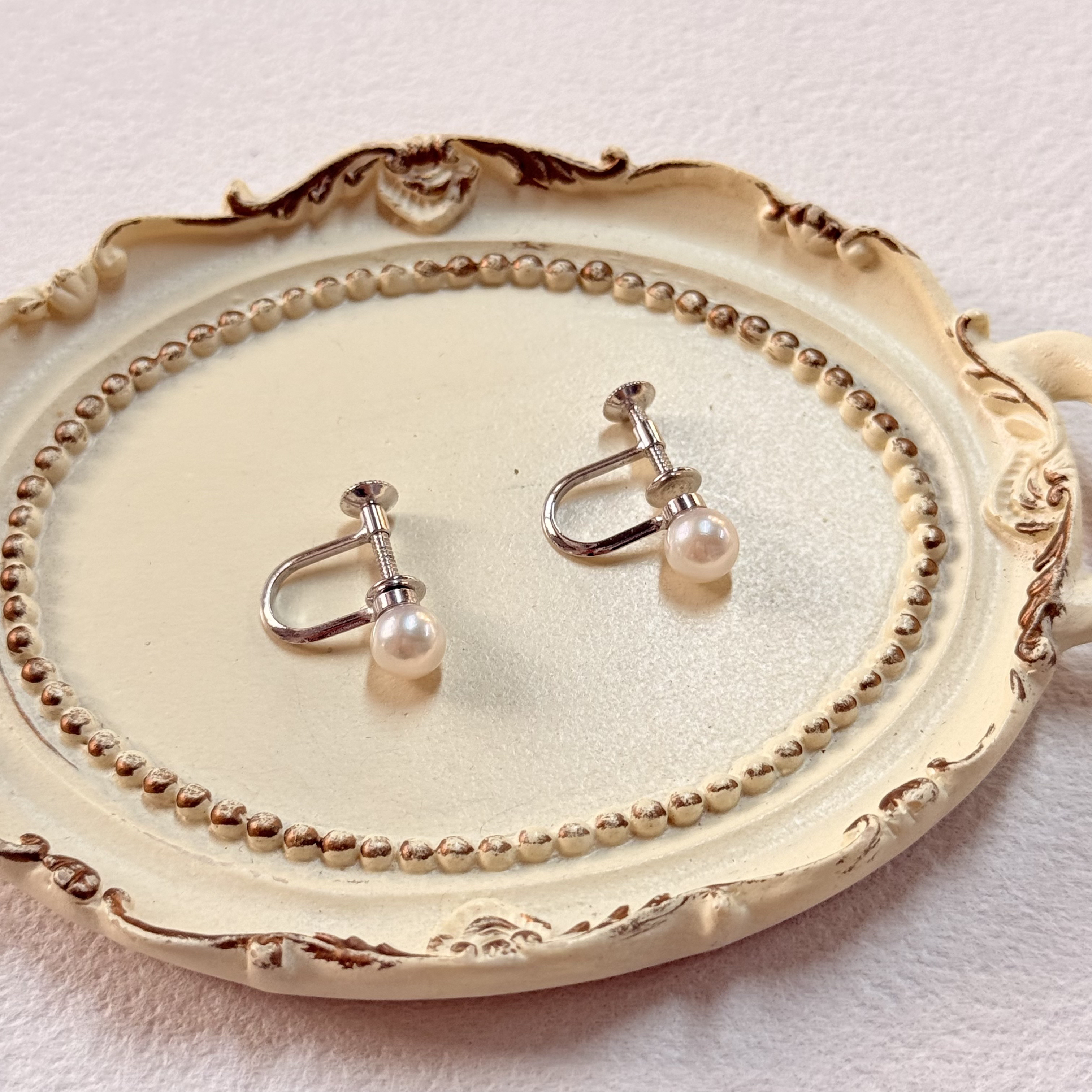 【六六中古】孤品天然海水珍珠耳夹ap8620珠子5.8气质