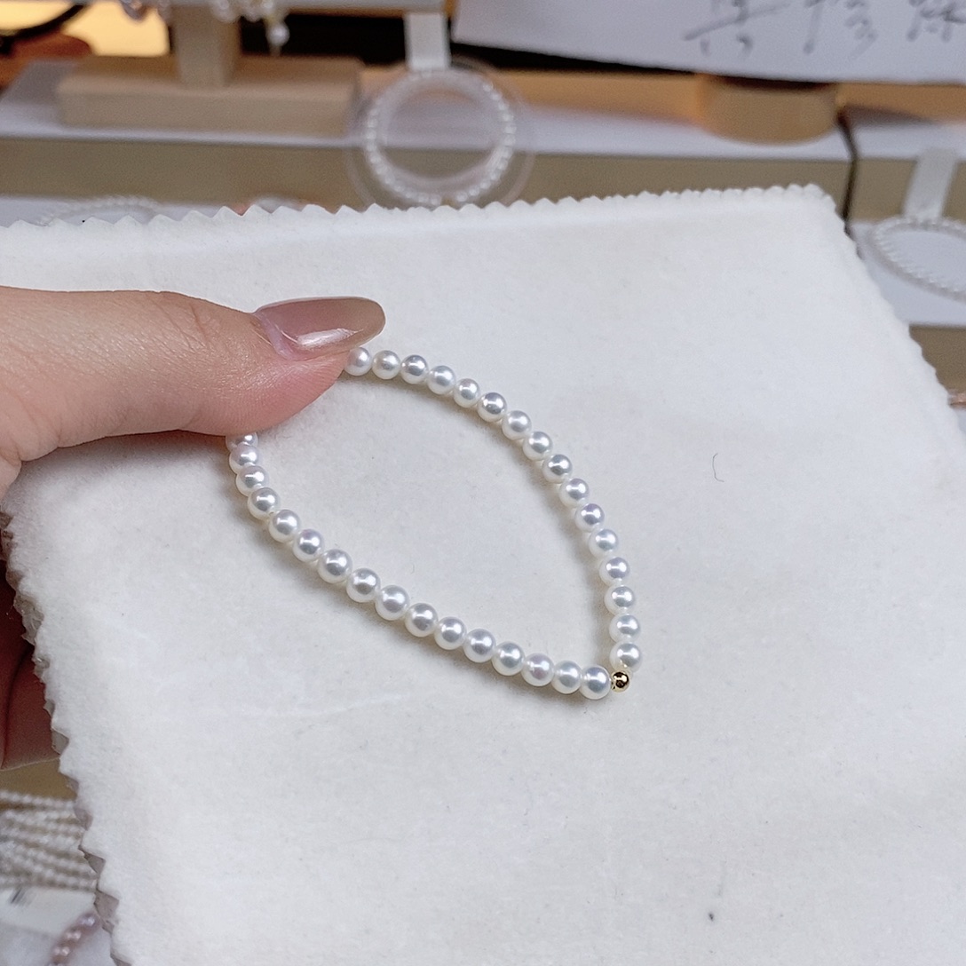 18K金镶嵌手绳淡水珍珠