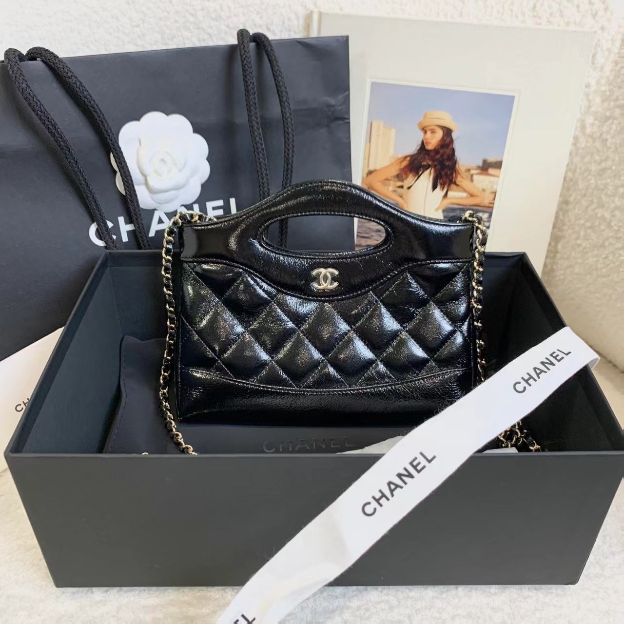 全新未使用 Chanel/香奈儿 壹臻/25P黑金油腊31bag nano/13053386