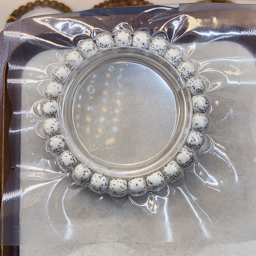 星月菩提手串9×8原白双留白