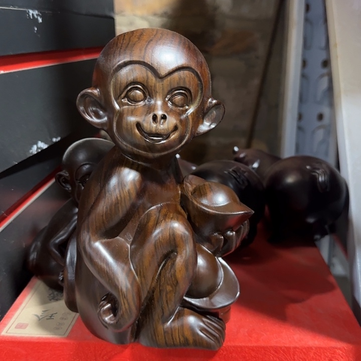 木黑檀木20猴子献宝一只