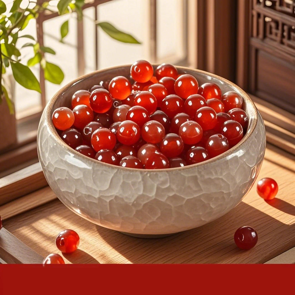 [红色玛瑙]7A天然红色玛瑙散珠散珠DIY手串编织饰品配件圆珠