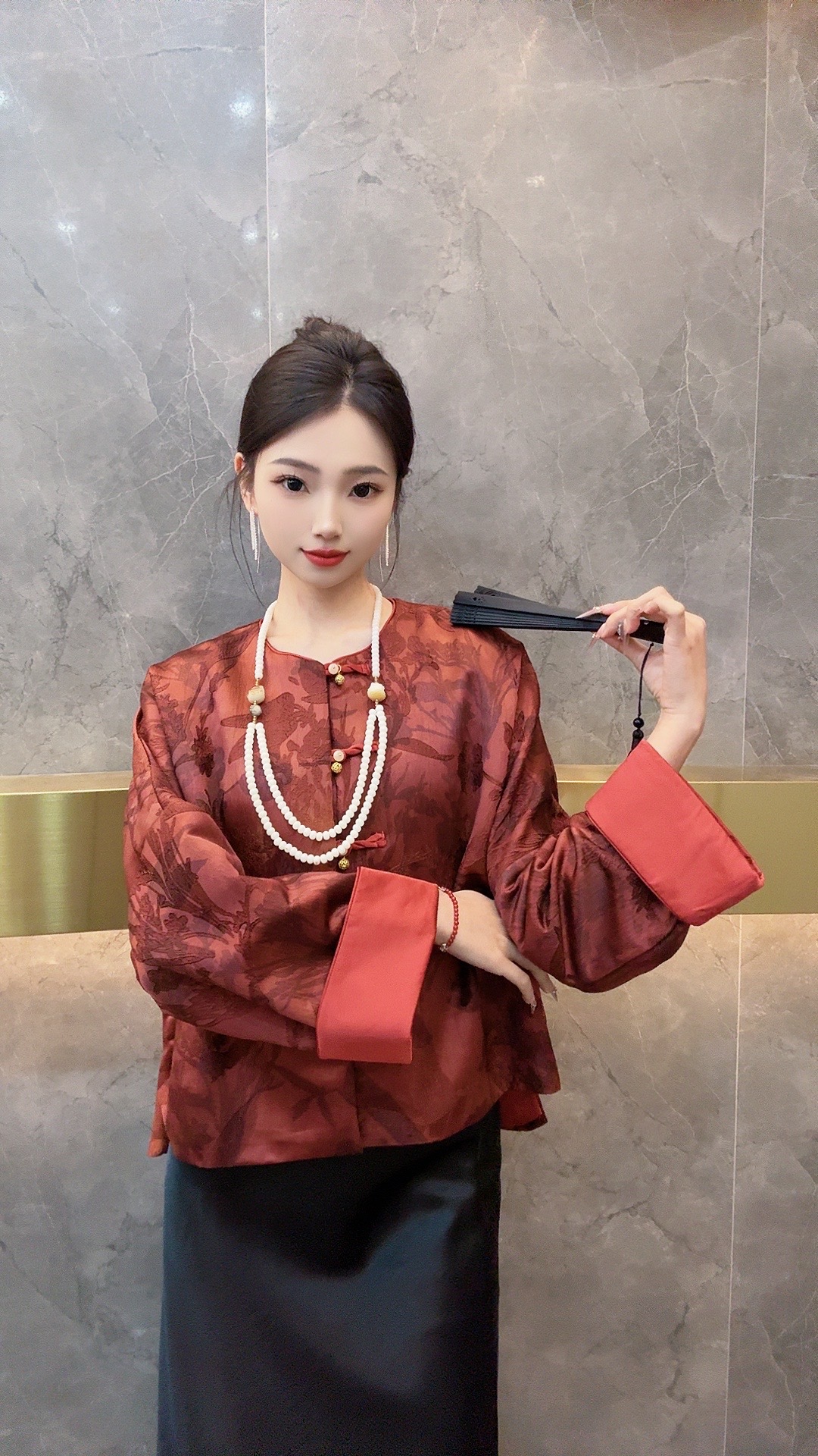 3388新国潮提花刺绣一字扣简约外套