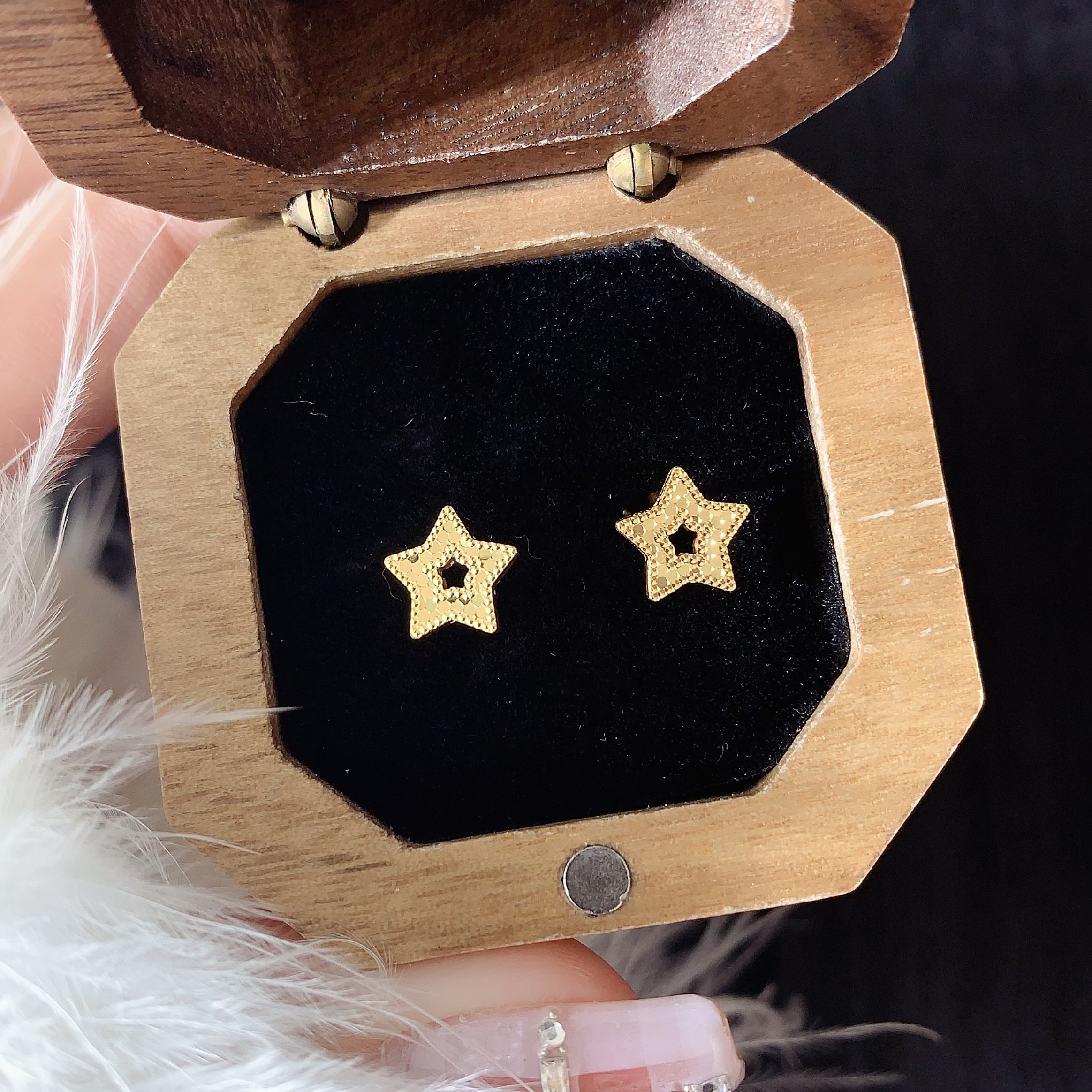 【伟新源】足金999 5G工艺  鱼鳞星星弯钩（点击选择克重）