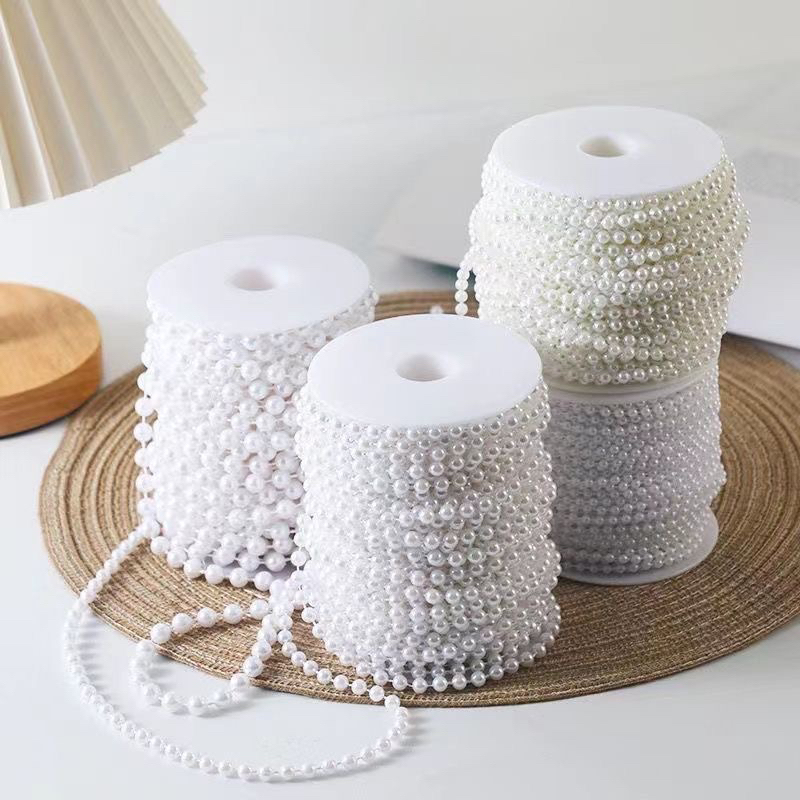 花艺珍珠卷圆形连线珠珍珠链条剪开不掉婚庆珠串花束珍珠配饰