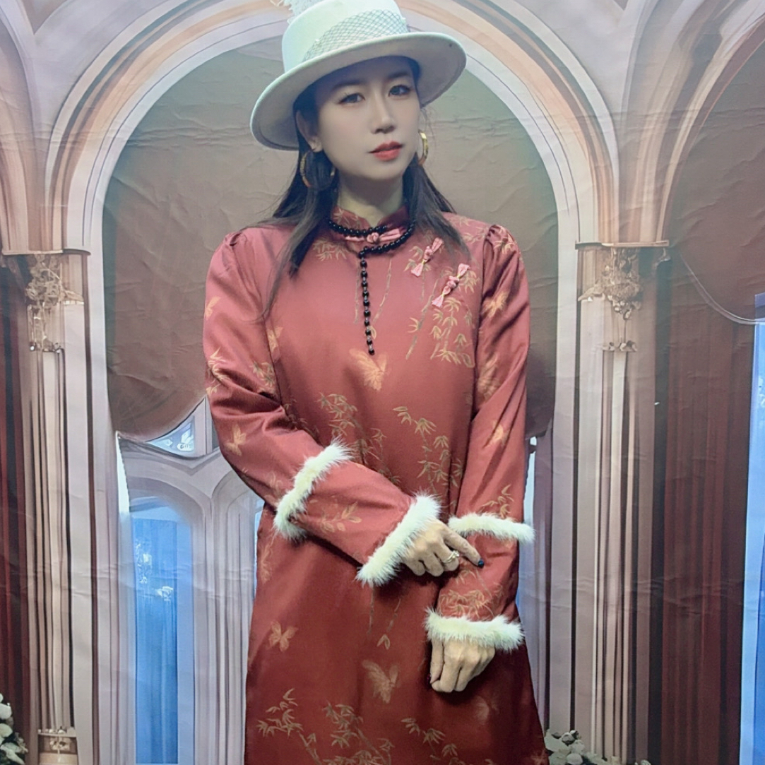 51068新中式国风夹棉改良旗袍高级感超好看新年圣诞拜年红色外套