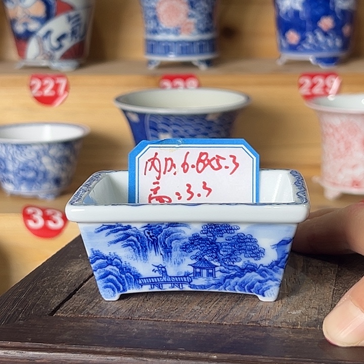 不***知墨奈手绘陶瓷花盆内口高