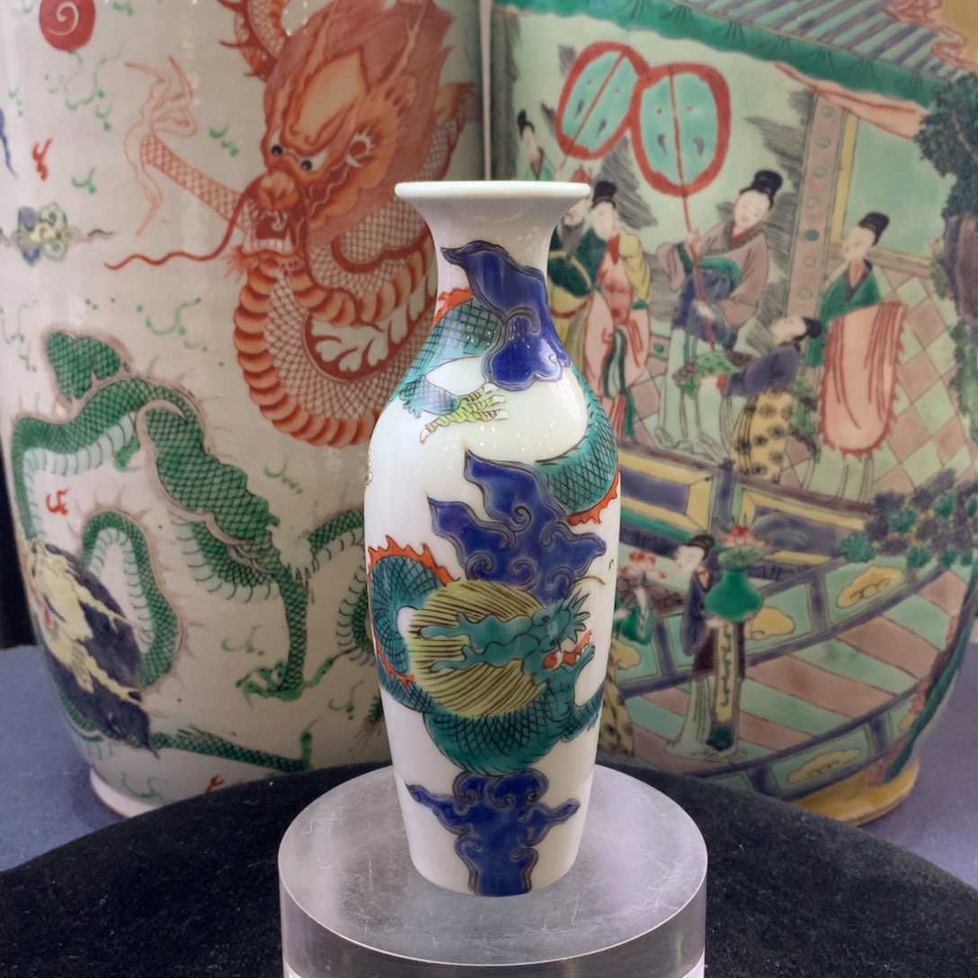 陶瓶5417瓷器—五彩云龙纹观音瓶