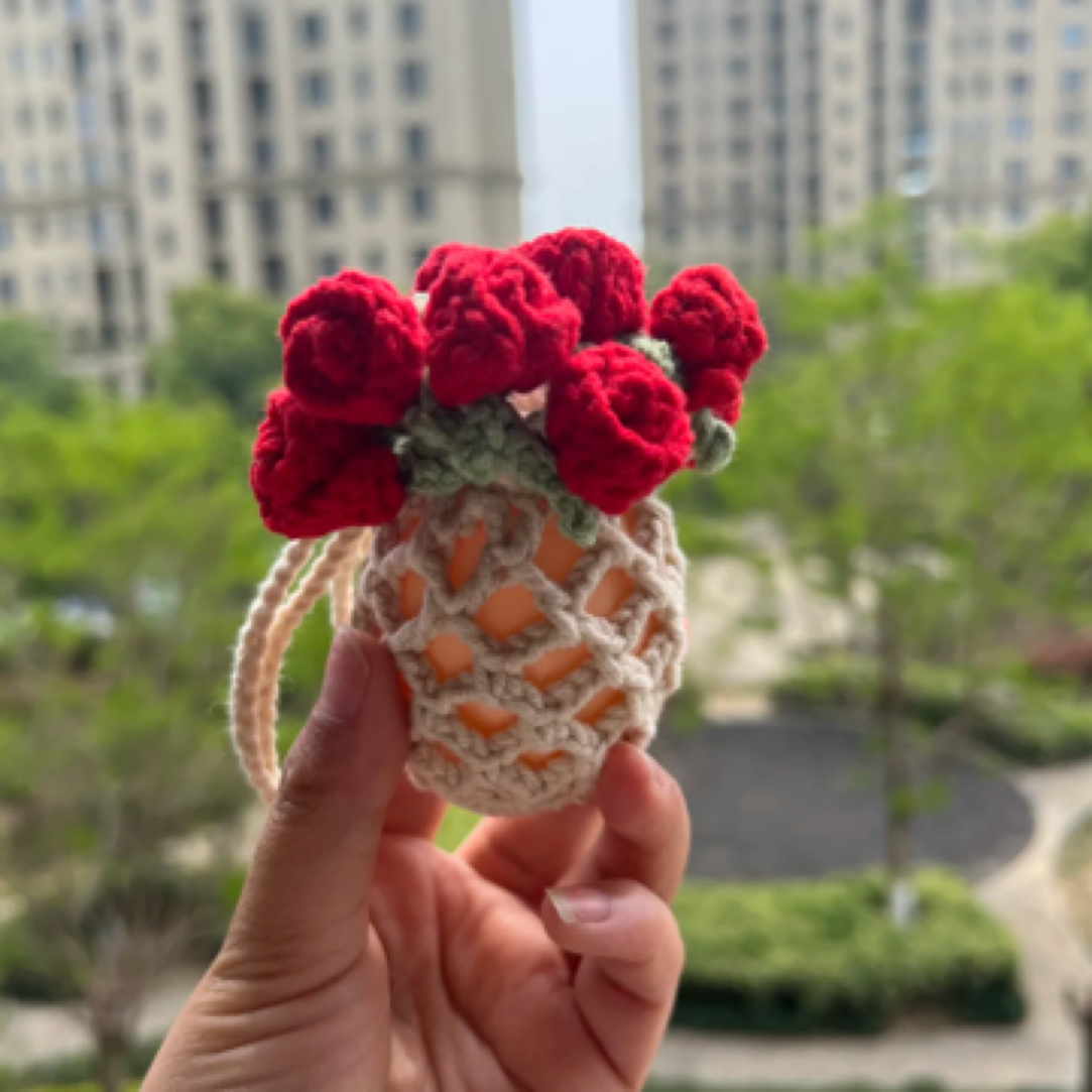 （成品发货）玫瑰花蛋兜蛋袋手工钩织端午节蛋袋