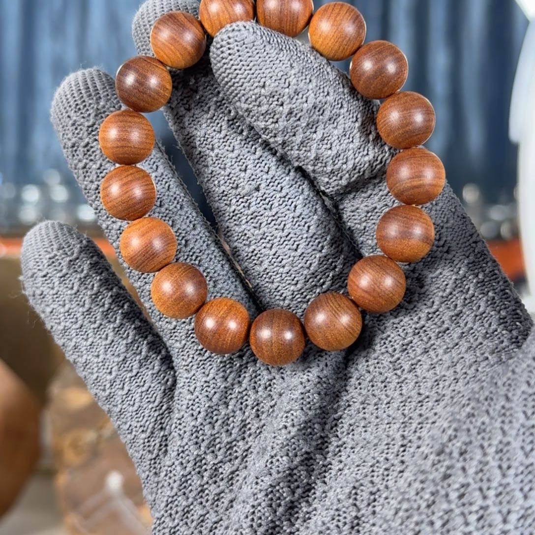 檀香木手串/手链沉水级王系列十二号料“百年彩绘”1.2横黑