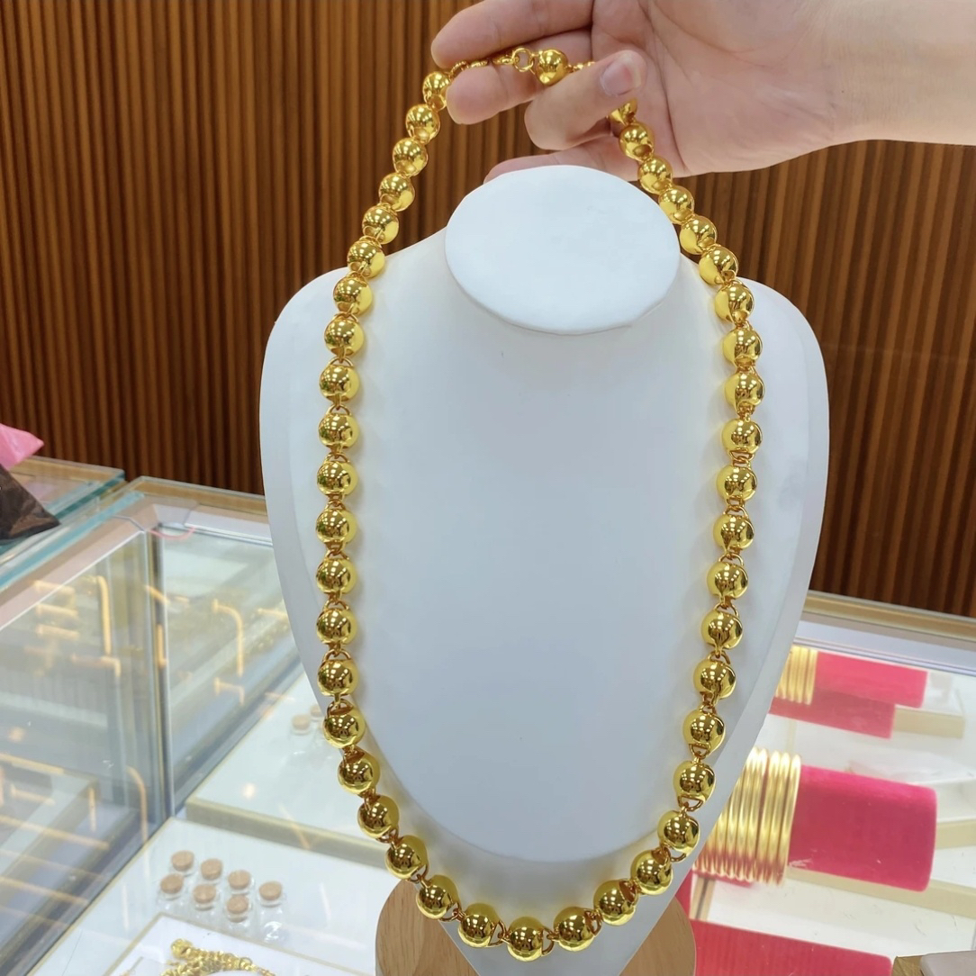 合金项链  2025款卡12 经典大佛珠项链 空心款 70公分长