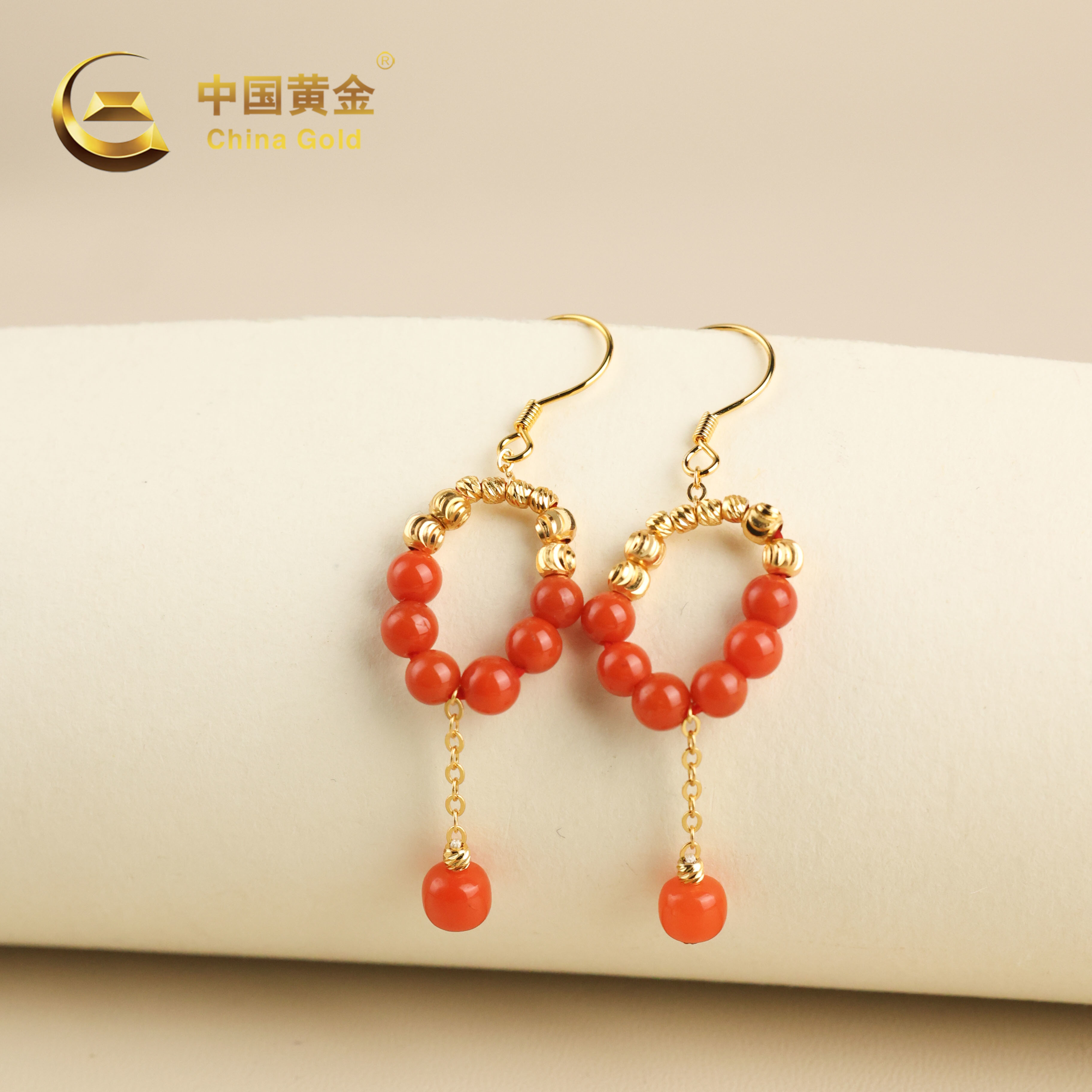 【中国黄金】御夏 | 南红*耳饰*S925银镶嵌-R1740-臻
