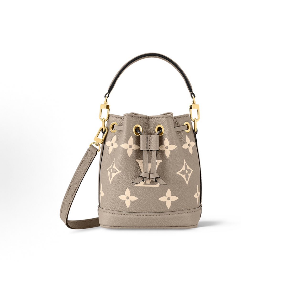 未使用 LouisVuitton/路易威登 NOE NANO 水桶包迷你大象灰拼全套