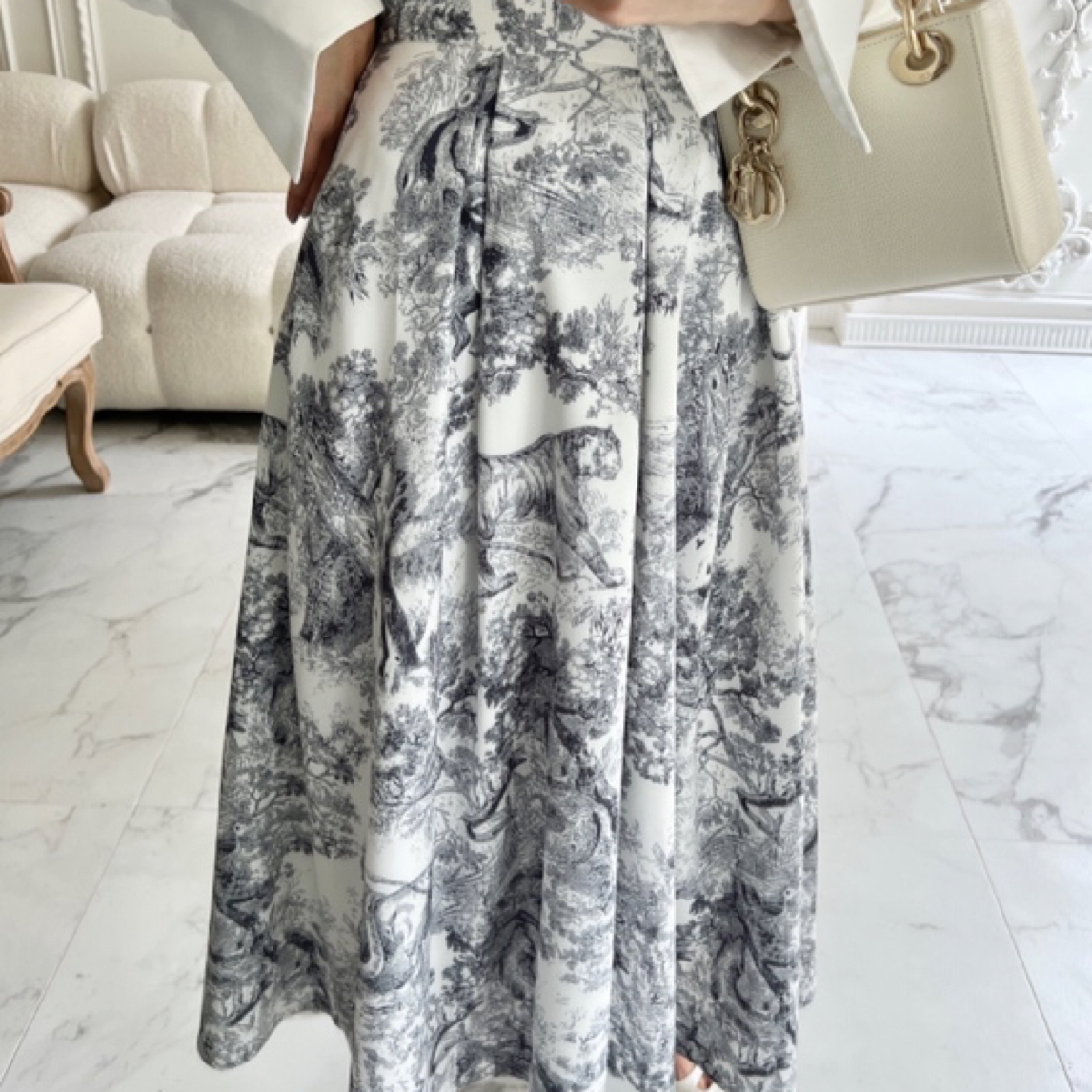 RHRN自制经典朱伊纹半身裙半裙印花连衣裙气质夏季高腰显瘦长裙