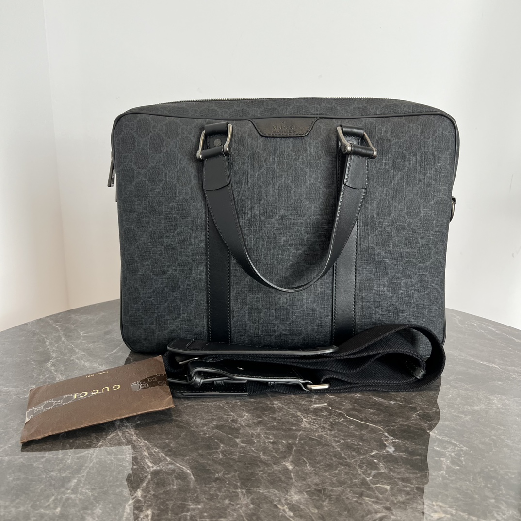 99新 GUCCI/古驰 嘉壹/99新(6129 )GUCCI 老花满印帆布包公文包