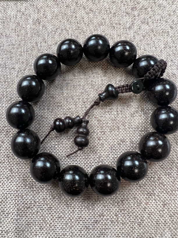 印度小叶紫檀高油高密度沉水老料满爆金星15男士女士文玩手串念珠