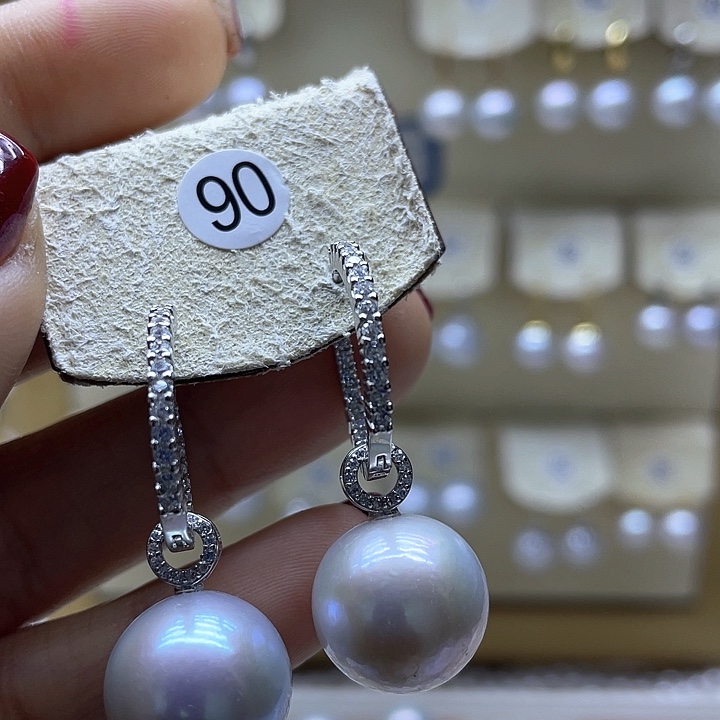 淡水珍珠耳饰银S925镶嵌