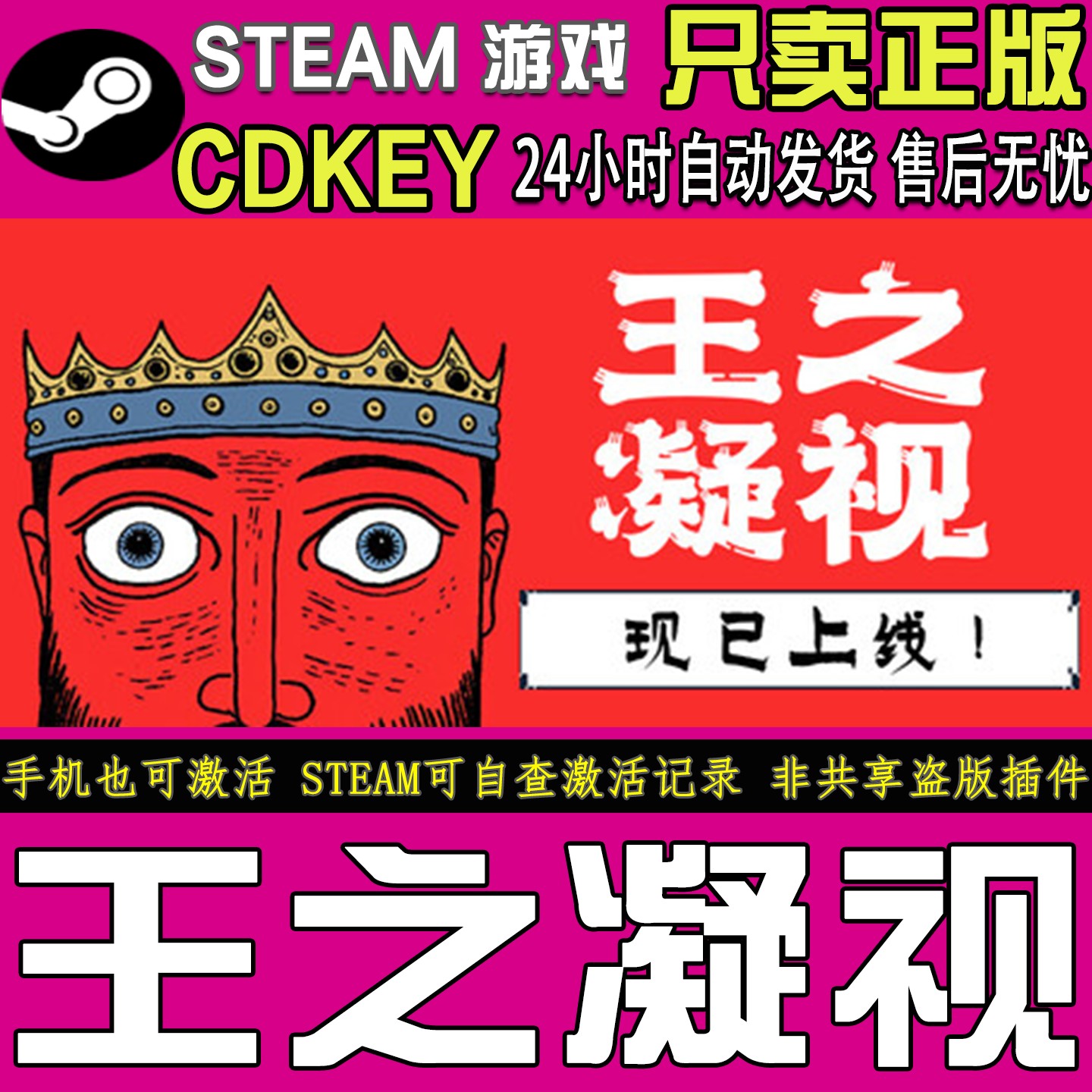 Steam游戏 王之凝视 The King is Watching 国区正版CDKEY激活码