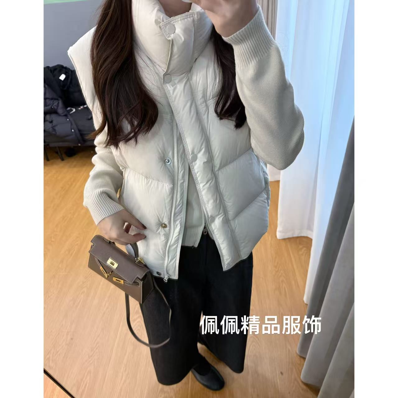 佩佩JA 【立领羽绒服马甲】S1614 6106137无袖拉链极简风