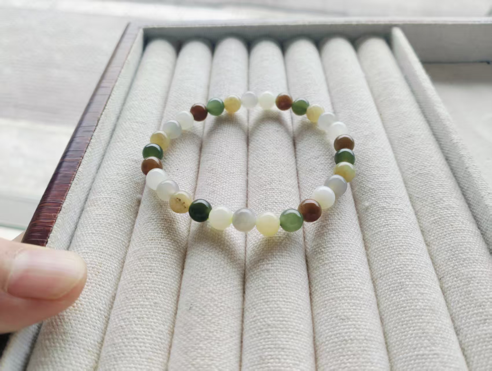 非金属珐琅手链 新疆戈壁多宝手串6mm