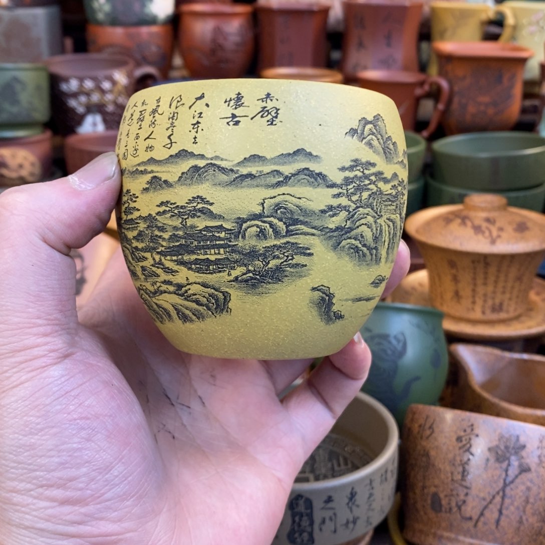 紫砂杯子宜兴全手工紫砂杯