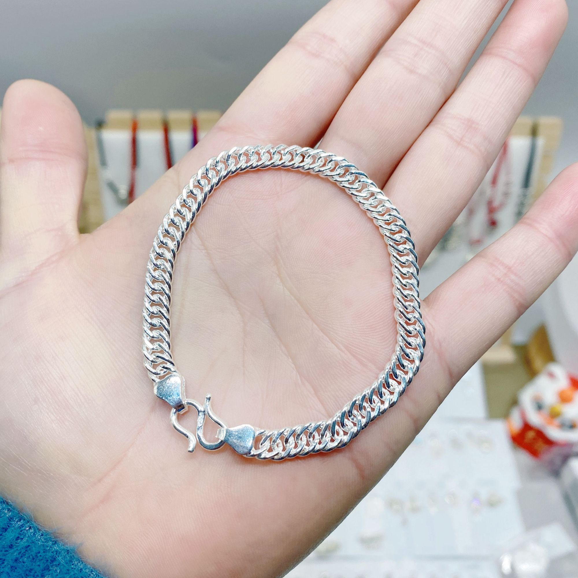 足银手链 足银手链 儿童手链 老板链手链