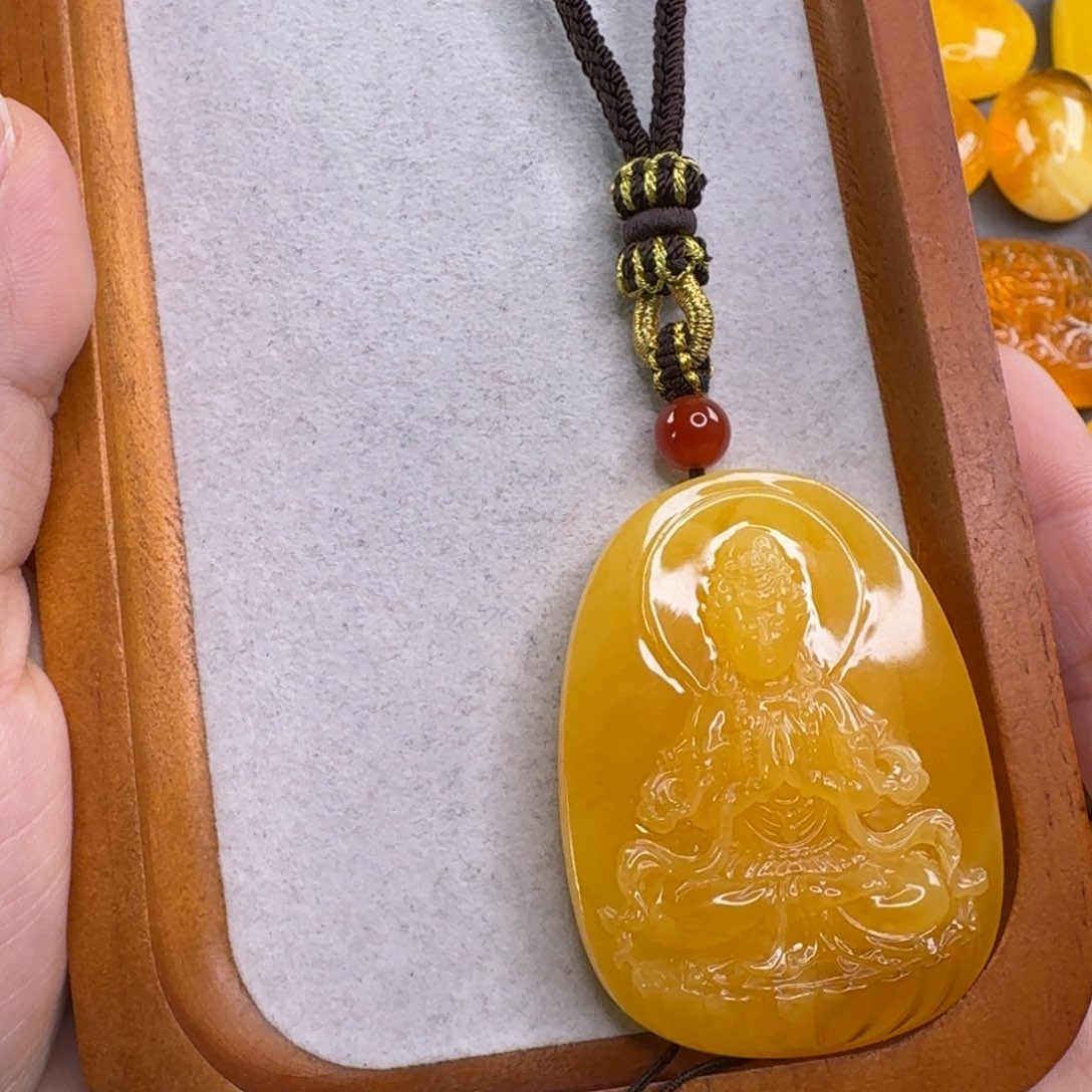 蜜蜡毛衣链未镶嵌