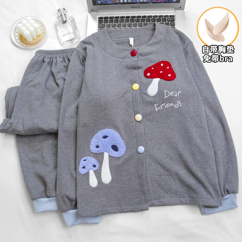 睡衣女秋冬季厚款保暖卡通网红休闲时尚爆款宽松家居服套装205-YR