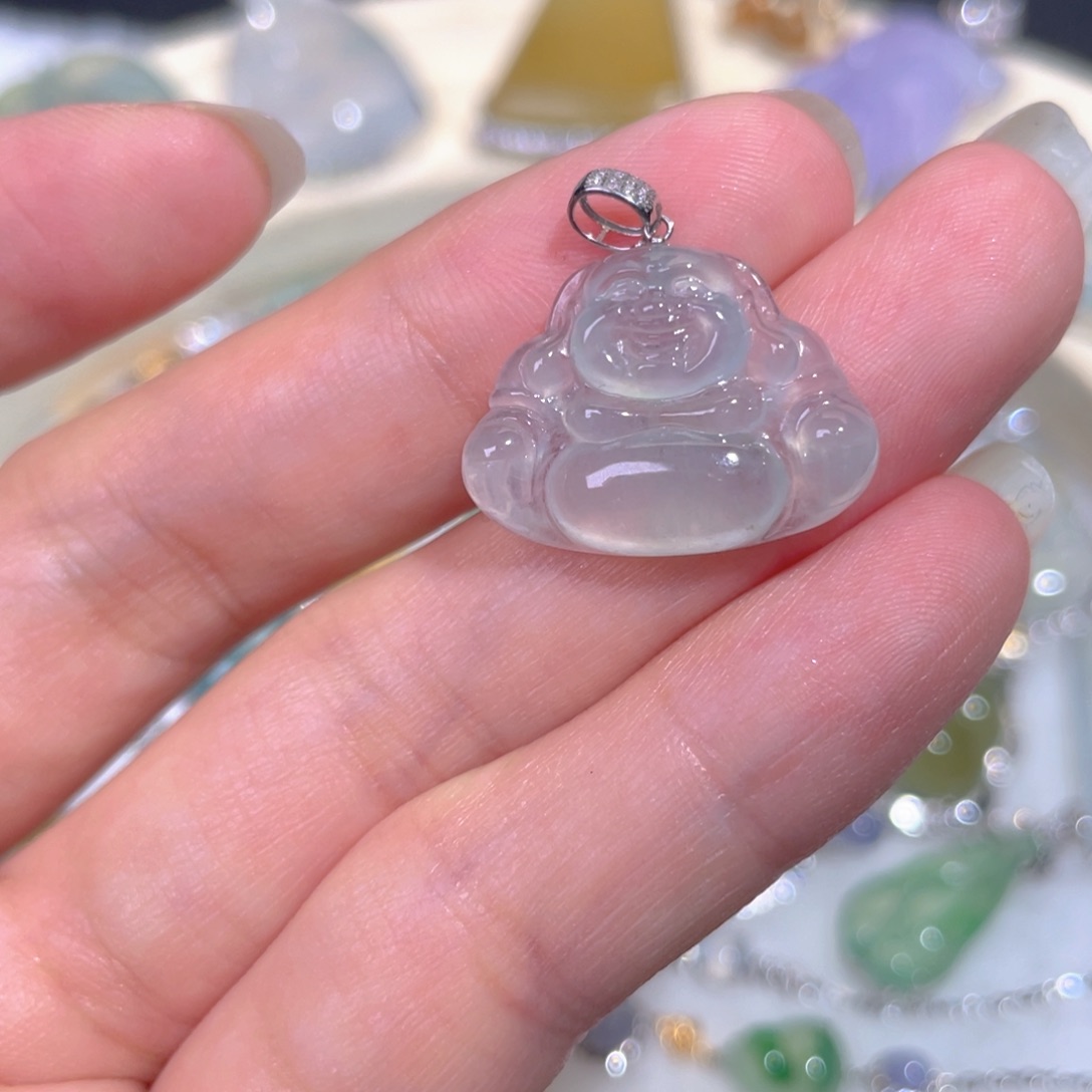 颈饰18K金镶嵌翡翠翡翠